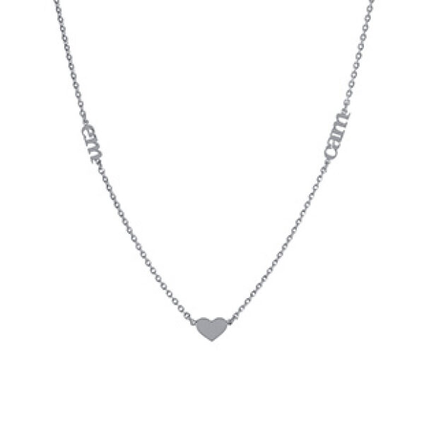 Couple Name Necklace w/Heart in Center
