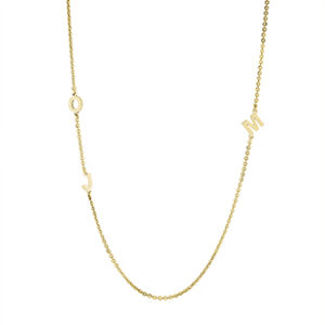 3-Letter Initials on Sides Necklace