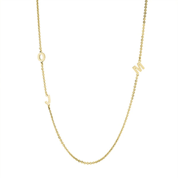 3-Letter Initials on Sides Necklace