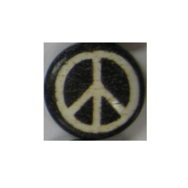 Two Sided Wood Peace Bead